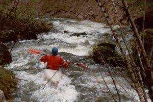 Menno op de Flumen, echt Ardennen-achtig water