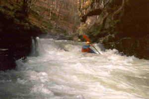 Paul in het lage kloofje van de Bienne